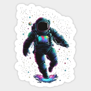 Astronaut Glitch Style Sticker